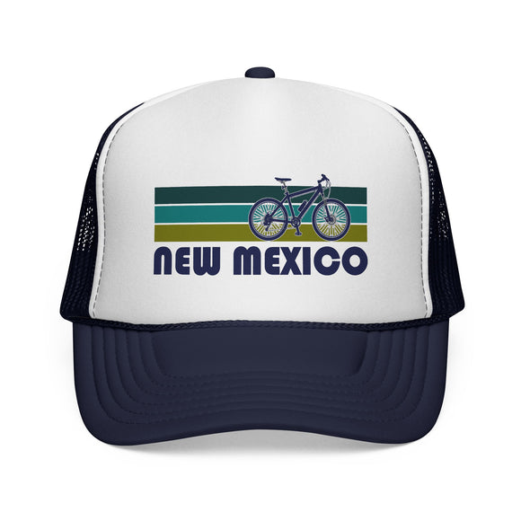 New Mexico Retro Bike Trucker Hat - Vintage Style New Mexico Cap