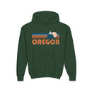 Oregon Youth Hoodie - Retro Mountain Oregon Youth Sweatshirt-5