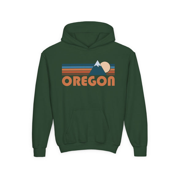 Oregon Youth Hoodie - Retro Mountain Oregon Youth Sweatshirt