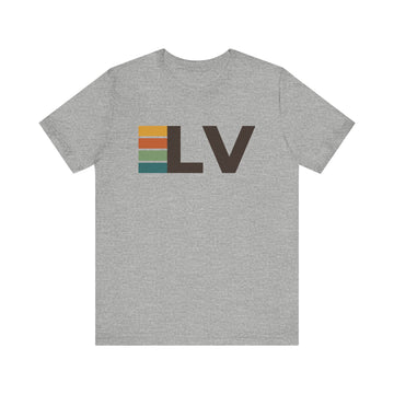 Buy athletic-heather Las Vegas, Nevada tee - LV t shirt retro stripes