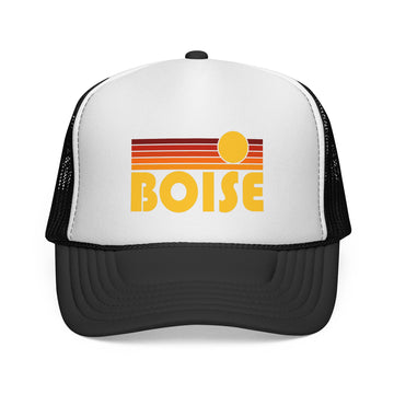 Boise, Idaho Retro Sun Trucker Hat - Vintage Style Boise Cap - 0