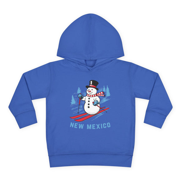 New Mexico Toddler Hoodie - Unisex Skiing Snowman New Mexico Sweatshirt