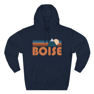 Buy navy Boise, Idaho Hoodie - Retro Mountain Unisex Sweatshirt