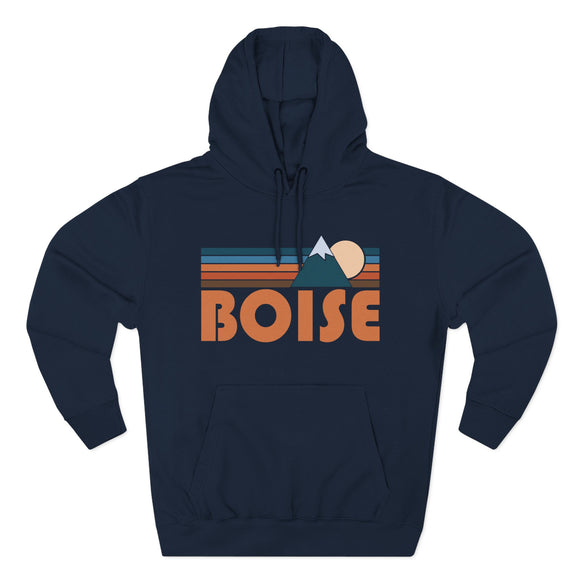Boise, Idaho Hoodie - Retro Mountain Unisex Sweatshirt