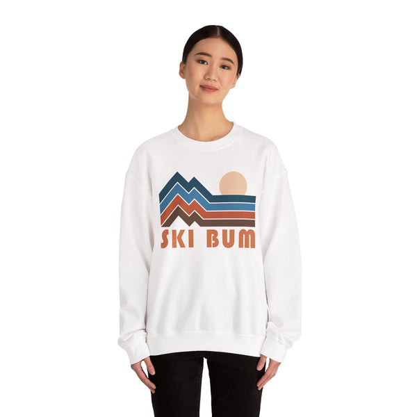 Ski Bum Sweatshirt Retro Mountains, Ski Bum Unisex Graphic Crewneck