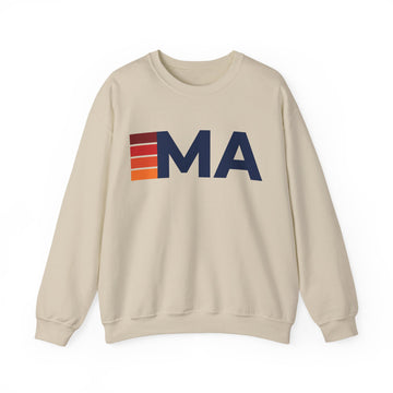 Massachusetts Retro Sweatshirt | Retro Stripes Massachusetts - 0