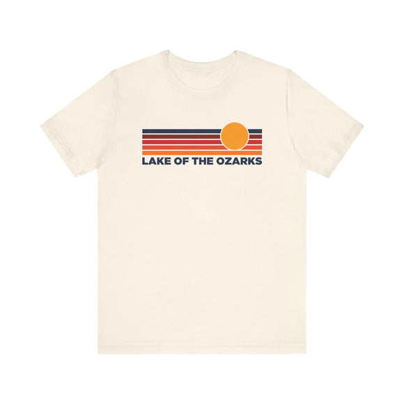 Lake of the Ozarks, Missouri T-Shirt Retro Sun Ombre Unisex Tee, Vintage Missouri Tee, Mountain Sun Lake of the Ozarks Tee,  Souvenir Shirt