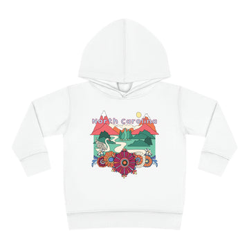 Buy white North Carolina Toddler Hoodie - Boho Mountain Unisex North Carolina Toddler Sweatshirt
