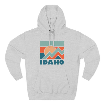 Buy heather-grey Idaho Hoodie - Retro Mountain Unisex Sweatshirt