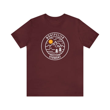 Buy maroon Montpelier, Vermont T-Shirt - Unisex Montpelier Shirt