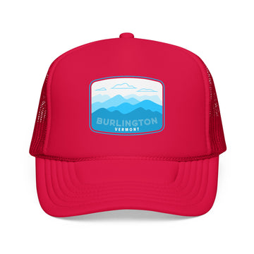 Buy red Burlington, Vermont Trucker Hat - Foam Mountain Cap