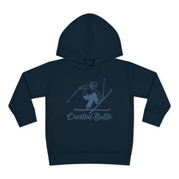 Buy navy Crested Butte, Colorado Toddler Hoodie - Unisex Crested Butte Vintage Skiing Sweatshirt