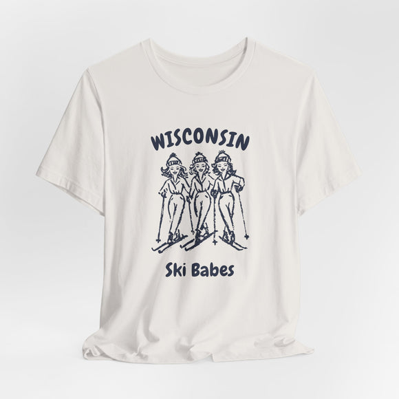 Wisconsin Ski Babes T‑Shirt — Retro Skiing Graphic Tee
