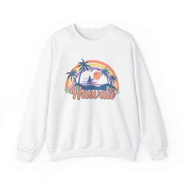 Hawaii Sweatshirt - Unisex Retro Beach Hawaii Crewneck Sweatshirt
