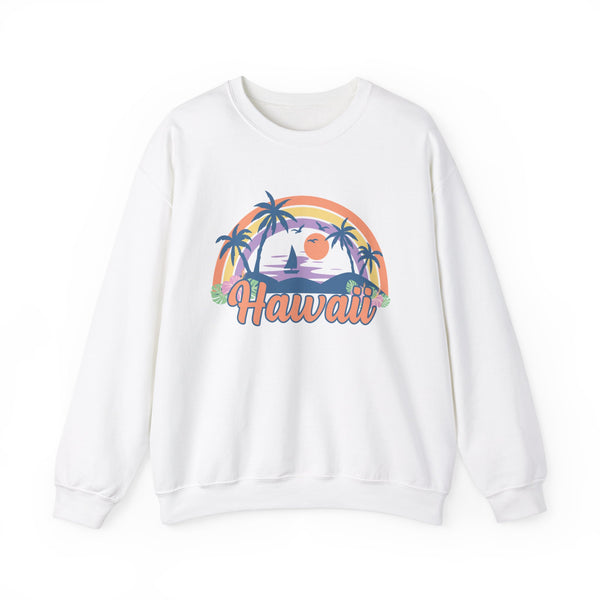 Hawaii Sweatshirt - Unisex Retro Beach Hawaii Crewneck Sweatshirt