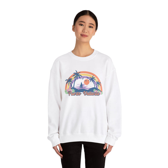 Puerto Vallarta Sweatshirt - Unisex Retro Beach Puerto Vallarta Crewneck Sweatshirt