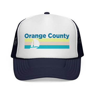 Orange County, California Retro Sailboat Trucker Hat - 0