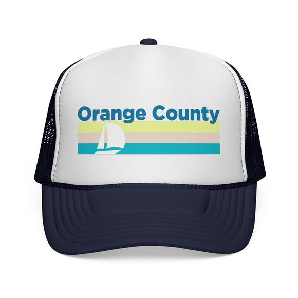 Orange County, California Retro Sailboat Trucker Hat