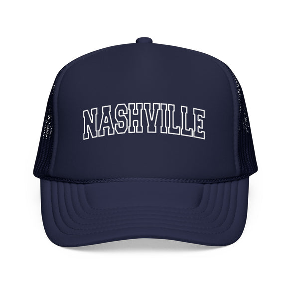 Nashville, Tennessee Trucker Hat — Vintage College Foam Mesh Nashville Cap