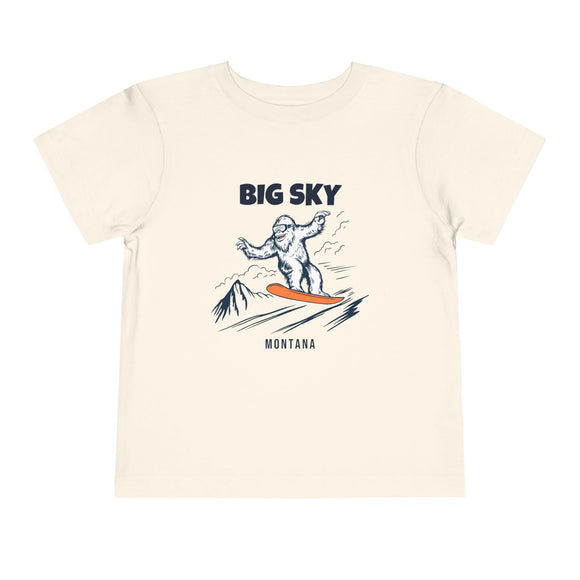 Big Sky, Montana Yeti Snowboard Toddler Tee