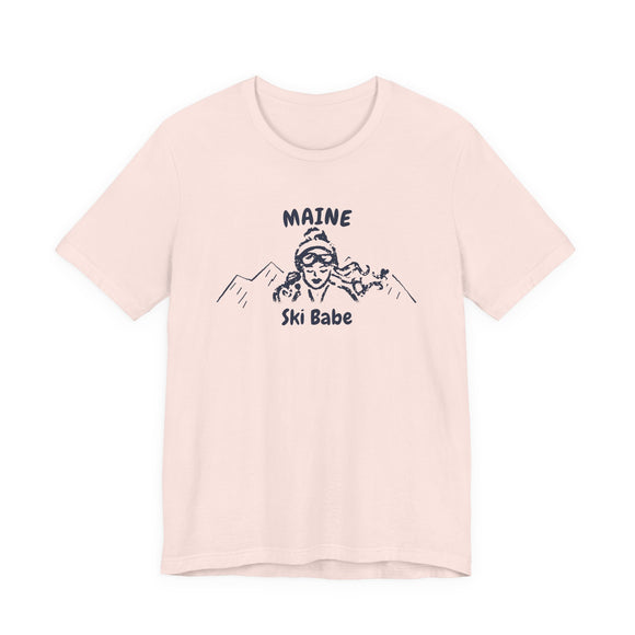 Maine Ski Babe T‑Shirt - Retro Skiing Graphic Tee