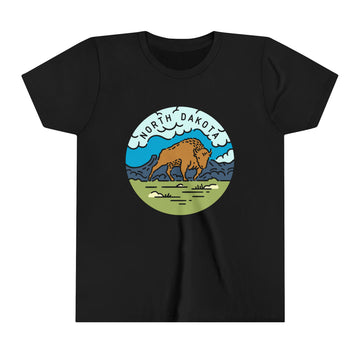 North Dakota Youth T-Shirt - Unisex Kids North Dakota Shirt - 0