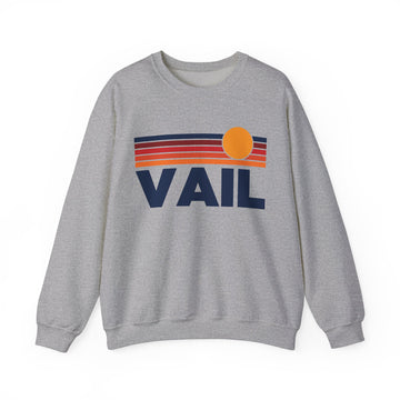 Buy sport-grey Vail, Colorado Sweatshirt Retro Sun Unisex - Vail Vintage Inspired Warm Pullover Jumper