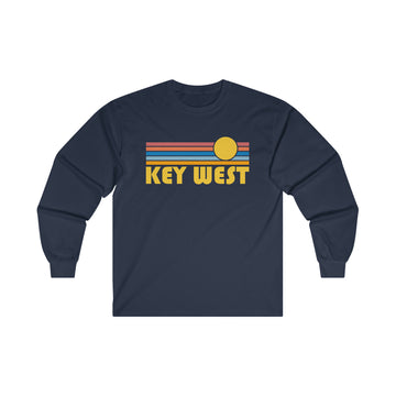 Buy navy Key West, Florida Long Sleeve Shirt - Retro Unisex Shirt