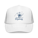 Wyoming Snow Ski Trucker Hat — Retro Skier Foam Cap-6