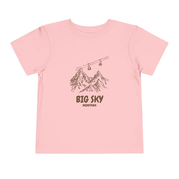 Buy pink Big Sky, Montana Toddler T-Shirt — Vintage Gondola Ski Mountain Tee