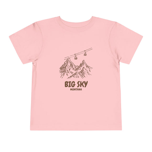 Big Sky, Montana Toddler T-Shirt — Vintage Gondola Ski Mountain Tee