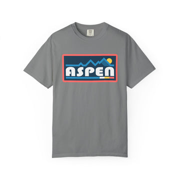 Buy grey Aspen, Colorado Graphic Tee, Comfort Colors Retro Mountain Unisex Aspen T shirt