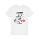 Aspen, Colorado Yeti Snowboard Youth Tee - Kids Skiing Shirt-2