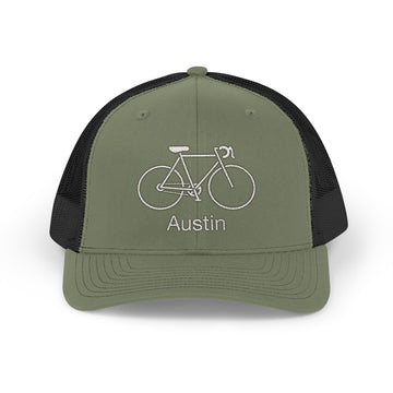 Buy loden-black Austin, Texas Snapback Trucker Cap - Embroidered Austin Hat