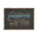 Wyoming Ski Town Throw Blanket | Mountain Woven Blanket-5