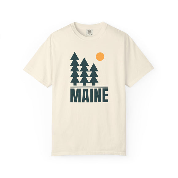 Maine T Shirt, Comfort Colors Cotton 100% Cotton Trees Tee