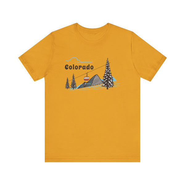 Colorado T-Shirt Retro - Adult Unisex Ski Mountain Gondola Colorado T Shirt