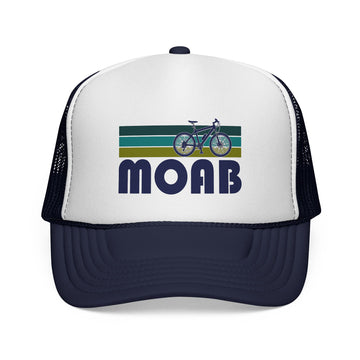 Buy dark-navy Moab, Utah Retro Bike Trucker Hat - Vintage Style Moab Cap