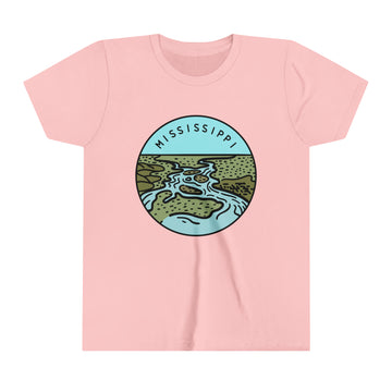 Buy pink Mississippi Youth T-Shirt - Unisex Kids Mississippi Shirt