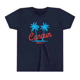Cancun, Mexico Youth Shirt - Retro Palm Tree Cancun Kid's T-Shirt
