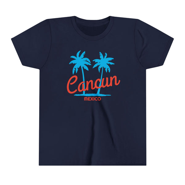 Cancun, Mexico Youth Shirt - Retro Palm Tree Cancun Kid's T-Shirt