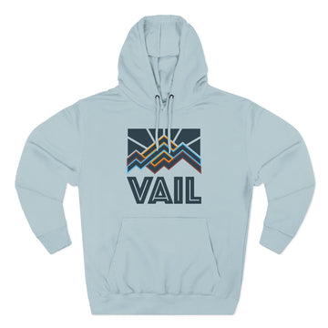 Buy blue-mist Vail, Colorado Hoodie - Retro Mountain Unisex Sweatshirt