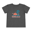 Honolulu, Hawaii Toddler T-Shirt - Retro Palm Tree Toddler Honolulu Shirt-1
