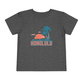 Honolulu, Hawaii Toddler T-Shirt - Retro Palm Tree Toddler Honolulu Shirt