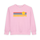 Massachusetts Toddler Sweatshirt - Retro Sun Massachusetts Toddler Crewneck Sweatshirt-5