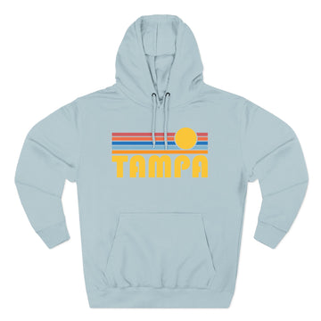 Buy blue-mist Tampa, Florida Hoodie - Retro Sun Unisex Sweatshirt