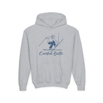 Crested Butte, Colorado Youth Hoodie - Snow Ski Kids Crested Butte Hooded Sweatshirt - 0