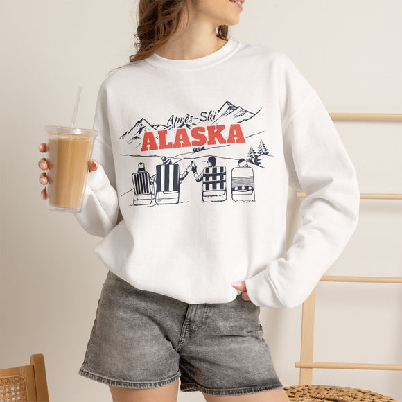 Alaska Sweatshirt Après-Ski Crewneck - Mountain Ski Lodge Design