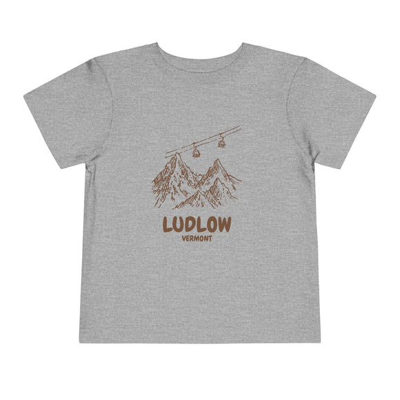Ludlow, Vermont Toddler T-Shirt — Vintage Gondola Ski Mountain Tee