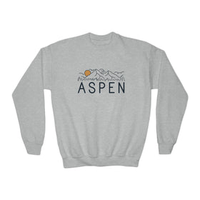 Aspen, Colorado Youth Sweatshirt - Unisex Kid's Aspen Crewneck Sweatshirt